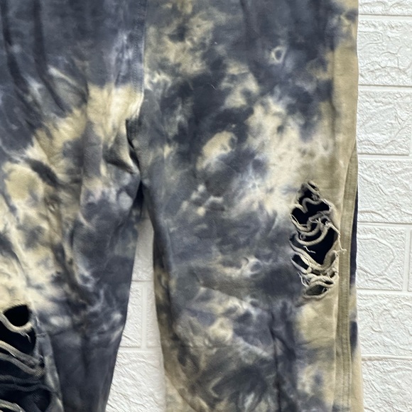 POL distressed sweatpants green tie dye size large - Picture 5 of 7
